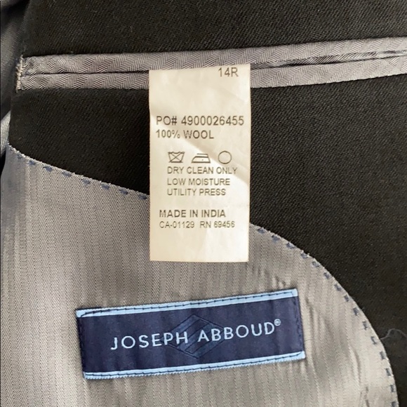 Joseph Abboud boys black 3 button suit 14R - Picture 8 of 8